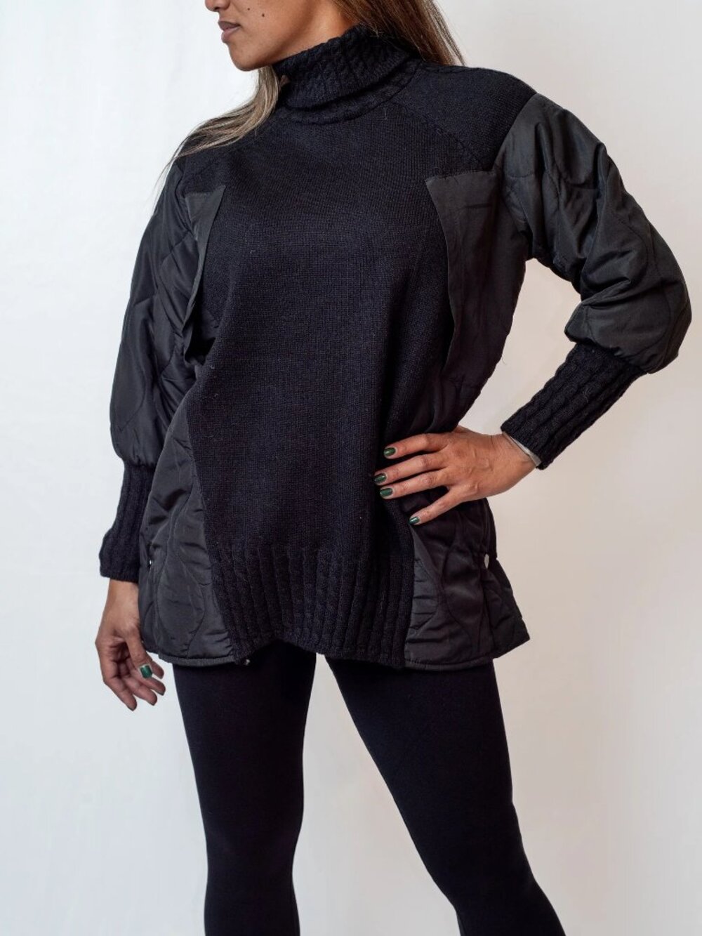 Gorpcore Streetwear Athleisure Insulated Whimsigoth Skating Coat Sweater Black L